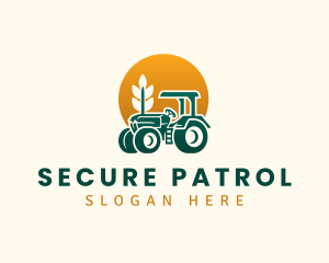 Wheat Farming Tractor logo design