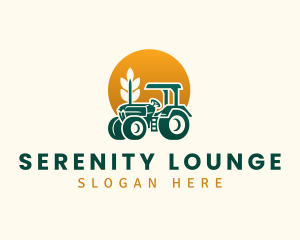 Wheat Farming Tractor logo design