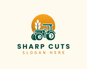 Wheat Farming Tractor logo design