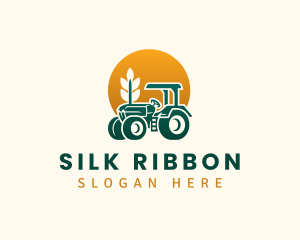 Wheat Farming Tractor logo design