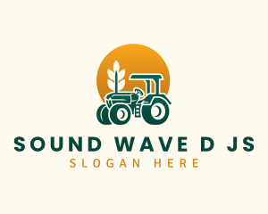 Wheat Farming Tractor logo design