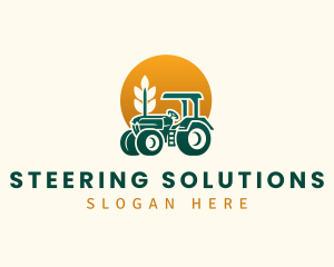 Wheat Farming Tractor logo design