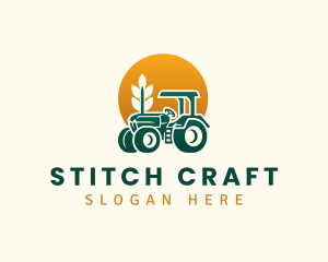 Wheat Farming Tractor logo design