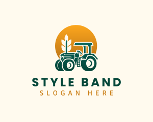 Wheat Farming Tractor logo design