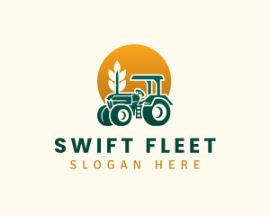 Wheat Farming Tractor logo design