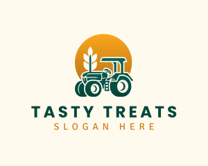 Wheat Farming Tractor logo design