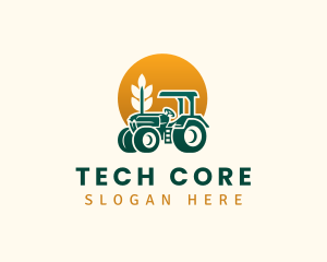 Wheat Farming Tractor logo design