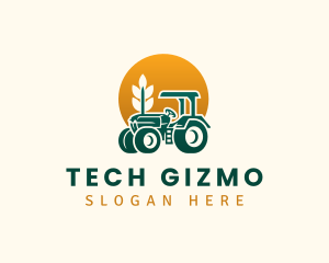 Wheat Farming Tractor logo design