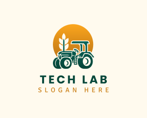 Wheat Farming Tractor logo design