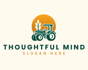 Wheat Farming Tractor logo design