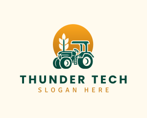 Wheat Farming Tractor logo design