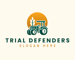 Wheat Farming Tractor logo design