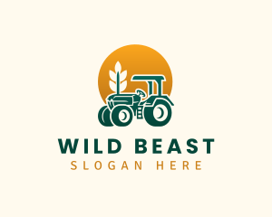 Wheat Farming Tractor logo design