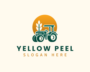 Wheat Farming Tractor logo design