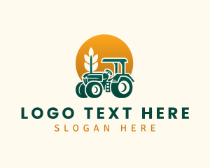 Rural - Wheat Farming Tractor logo design