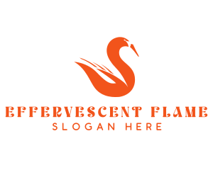 Orange Flame Swan logo design