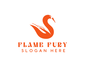 Orange Flame Swan logo design