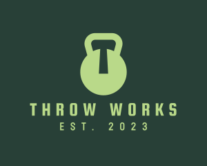 Kettlebell Weights Letter T  logo design