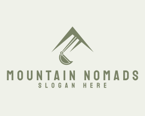 Construction Excavator Mountain logo design