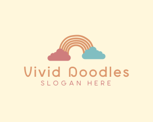 Colorful Rainbow Cloud logo design