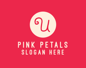 Pink Handwritten Letter U logo design