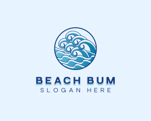 Beach Wave Coast logo design