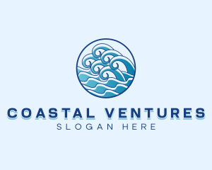 Beach Wave Coast logo design