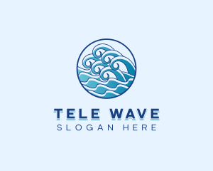 Beach Wave Coast logo design