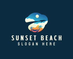 Travel Beach Plane logo design