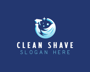 Mop Disinfection Cleaning logo design