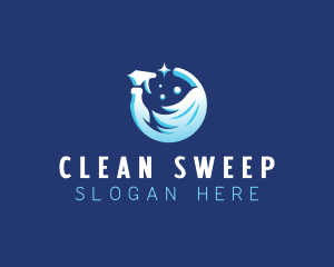 Mop Disinfection Cleaning logo design