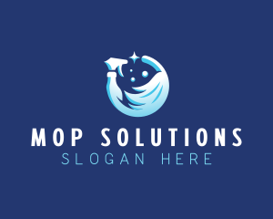 Mop Disinfection Cleaning logo design