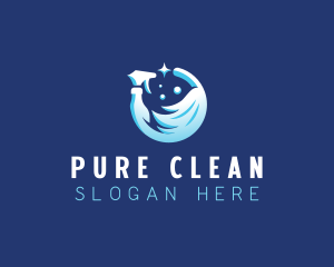 Mop Disinfection Cleaning logo design