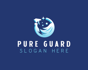 Mop Disinfection Cleaning logo design