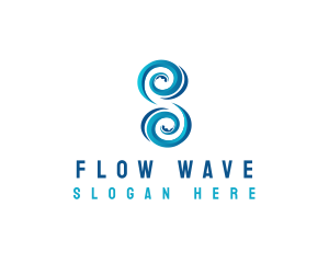 Ocean Wave Letter S logo