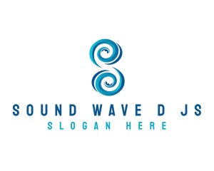 Ocean Wave Letter S logo design