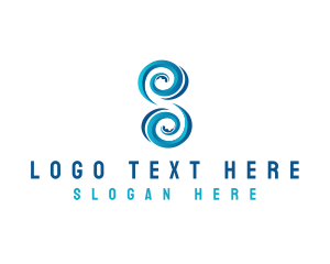 Current - Ocean Wave Letter S logo design