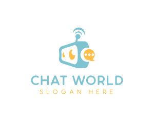 Chat Messaging Communication Robot logo design