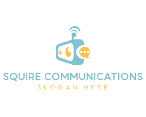 Chat Messaging Communication Robot logo design