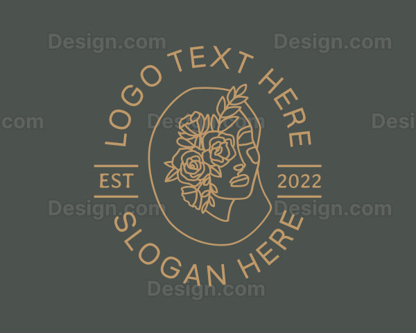 Gold Floral Woman Logo