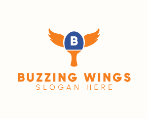 Table Tennis Wings  logo design