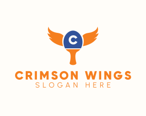 Table Tennis Wings  logo design