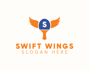 Table Tennis Wings  logo design