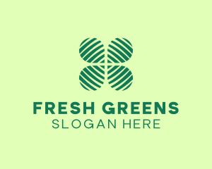 Vegan Leaf Clover logo design