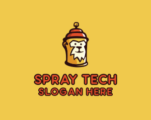 Monkey Spray Can  logo design