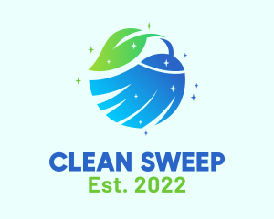 Eco Cleaning Broom logo design