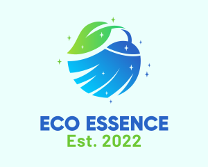 Eco Cleaning Broom logo design