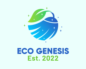 Eco Cleaning Broom logo design