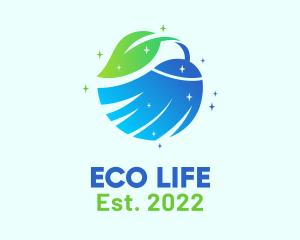 Eco Cleaning Broom logo design