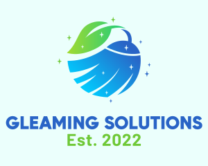 Eco Cleaning Broom logo design